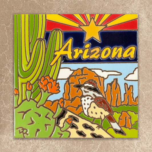 Arizona State Symbols Tile (7425), Earthtones Heritage Collection