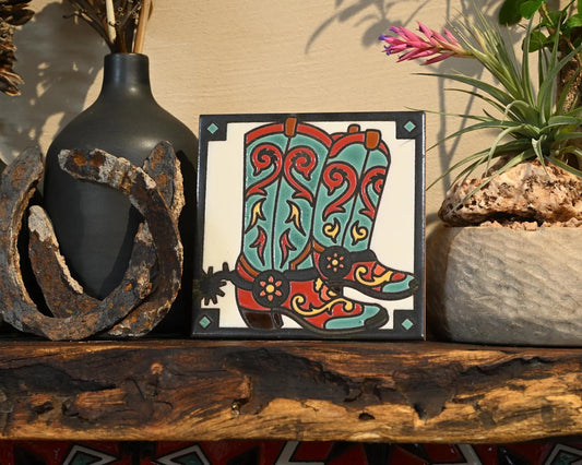 cowboy boots ceramic tile
