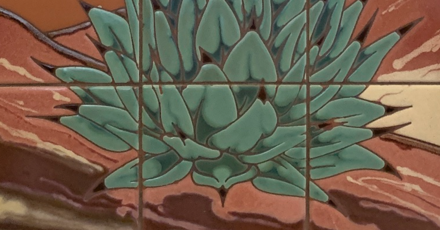 Century Plant on Terra Cotta Fine Art Tile Mural