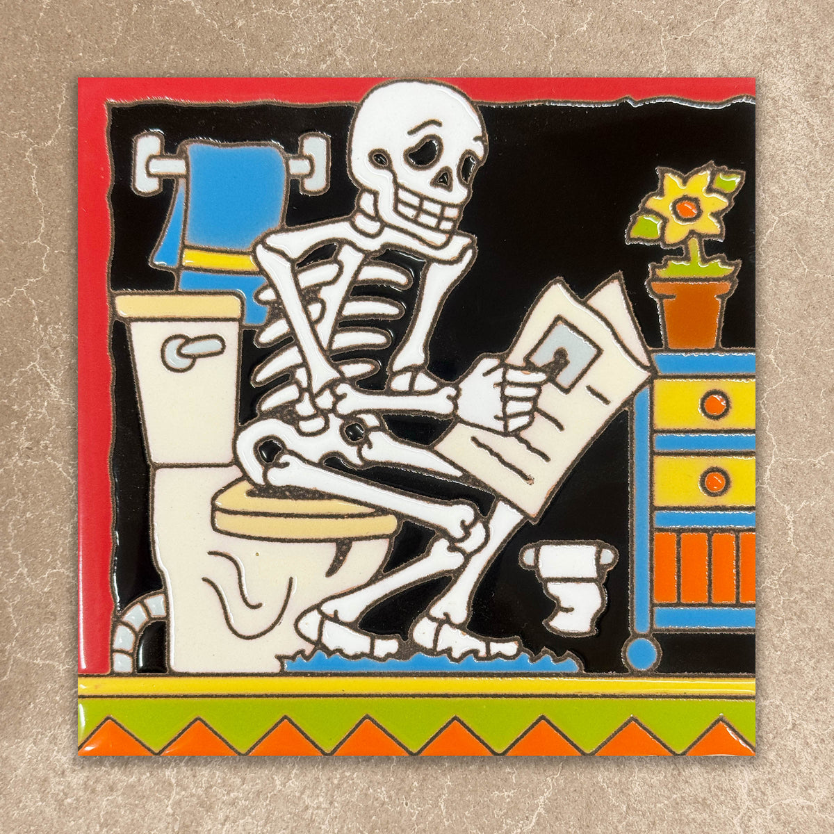 Day of the Dead Head Tile (6436), Earthtones Heritage Collection
