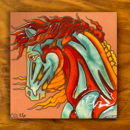 Firehorse Tile on Terra Cotta