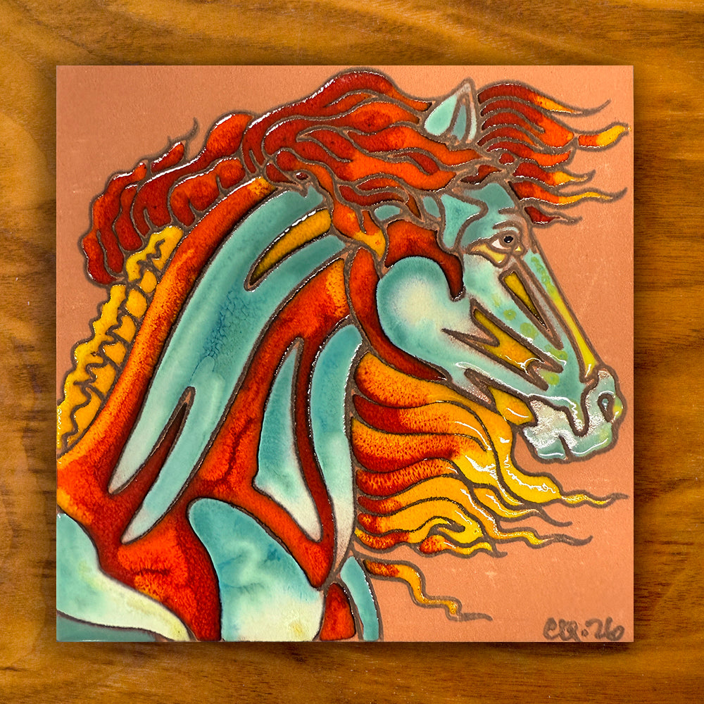 Firehorse Tile on Terra Cotta