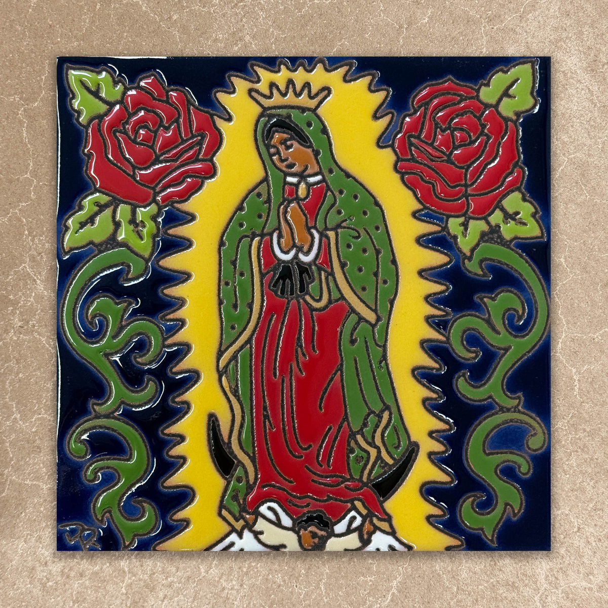 Our Lady of Guadalupe II Tile (7711), Earthtones Heritage Collection