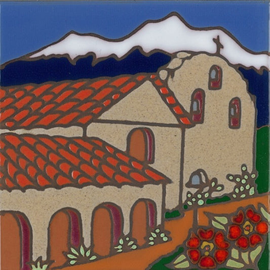 Santa Ines Mission Art Tile, Pacific Blue Collection