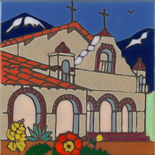 San Antonio Mission Art Tile, Pacific Blue Collection