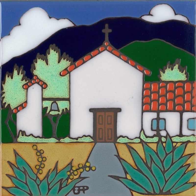 Soledad Mission Art Tile, Pacific Blue Collection