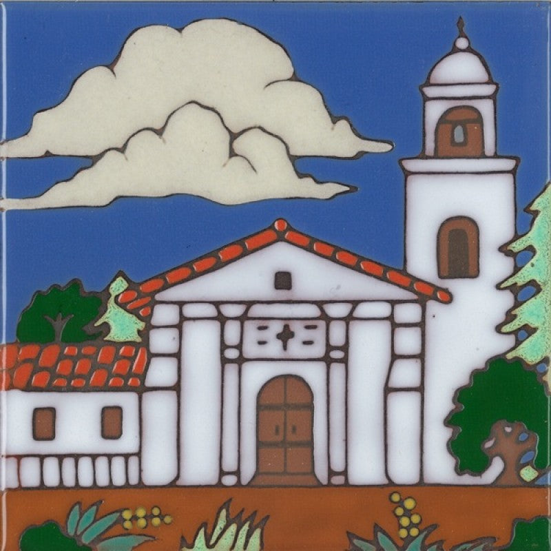 Santa Cruz Mission Art Tile, Pacific Blue Collection