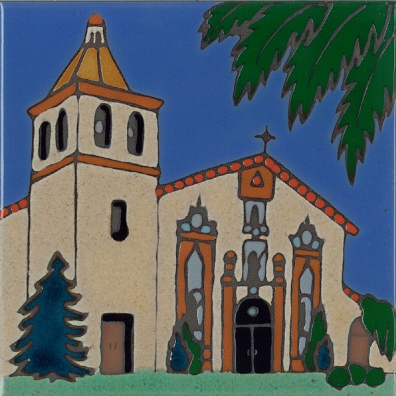 Santa Clara Mission Art Tile, Pacific Blue Collection