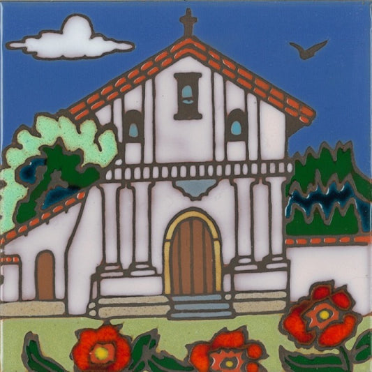 Dolores Mission Art Tile, Pacific Blue Collection