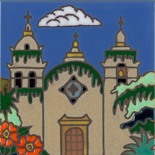 Carmel Mission Art Tile, Pacific Blue Collection