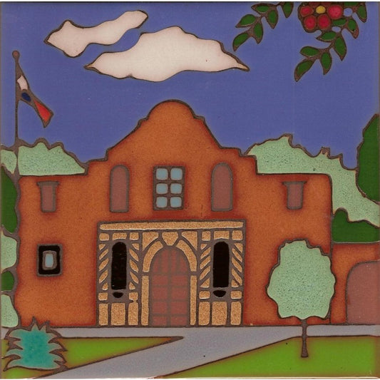 The Alamo Mission Art Tile, Pacific Blue Collection