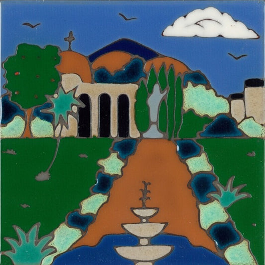 San Juan Capistrano Mission Art Tile, Pacific Blue Collection