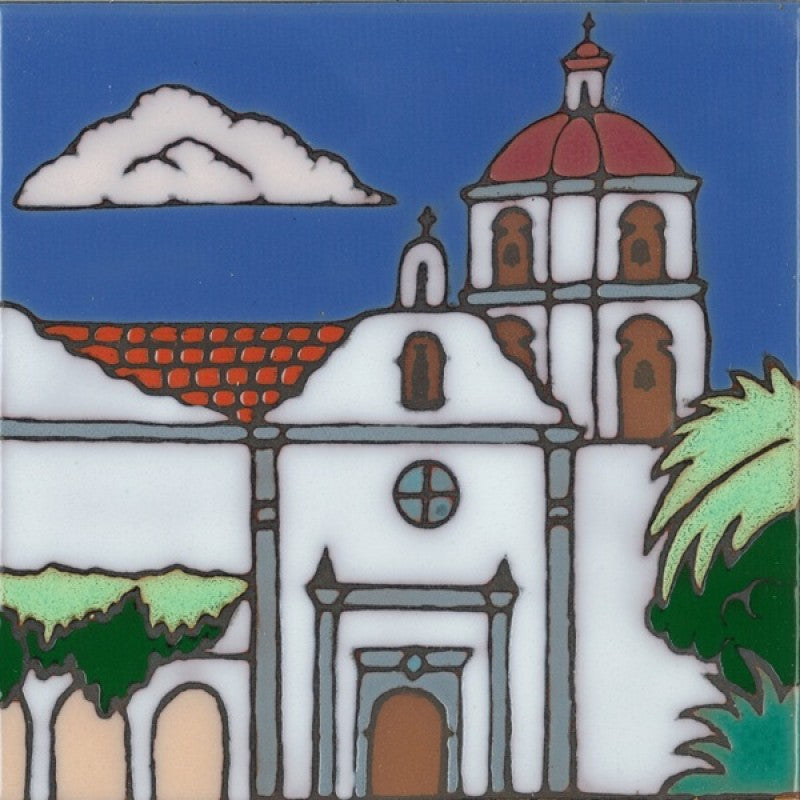 San Luis Rey de Francia Mission Art Tile, Pacific Blue Collection