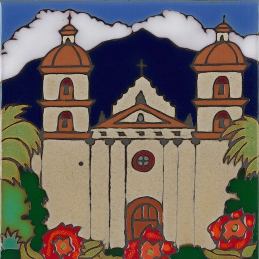 Santa Barbara Mission Art Tile, Pacific Blue Collection