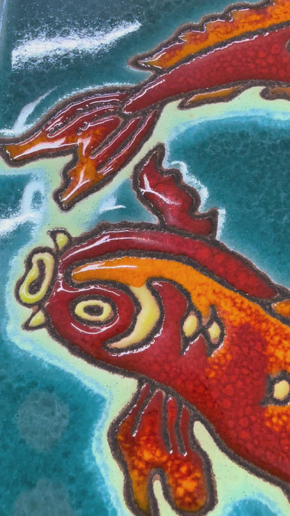 Koi Fish Tile, Pacific Blue Collection