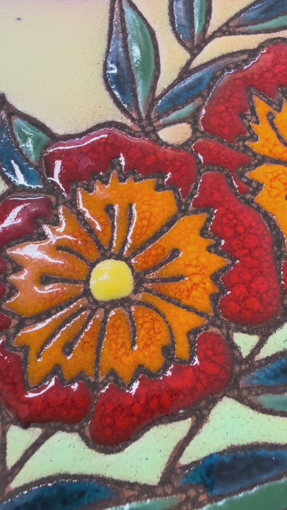 Poppies Tile, Pacific Blue Collection