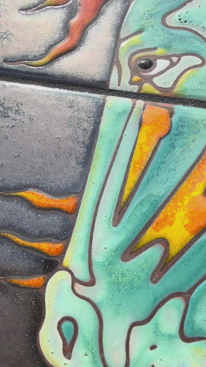 12x12 Firehorse Hand Glazed Tile Mural