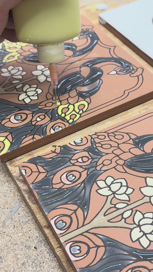 Peacocks Tile Art Trivet