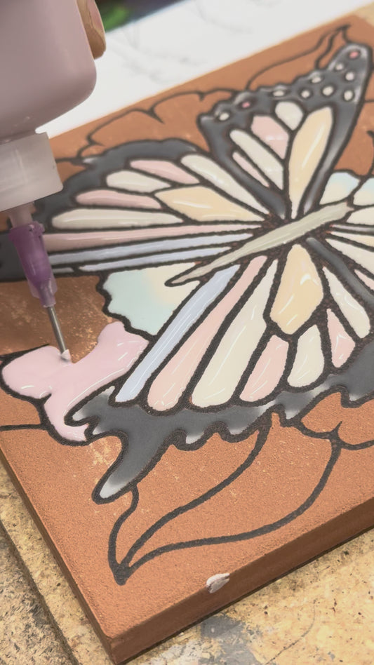 Monarch Butterfly Tile, Pacific Blue Collection