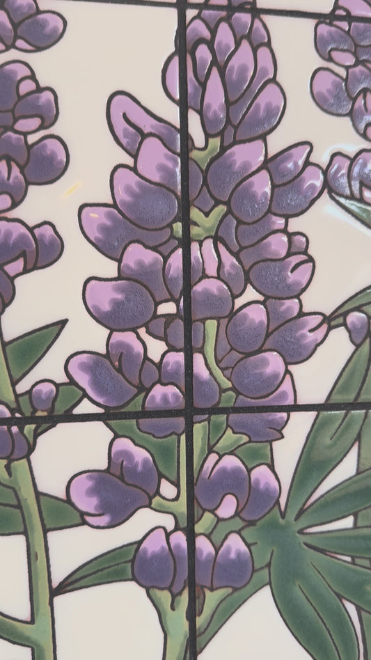 Desert Lupine and Poppies 12x24 on White