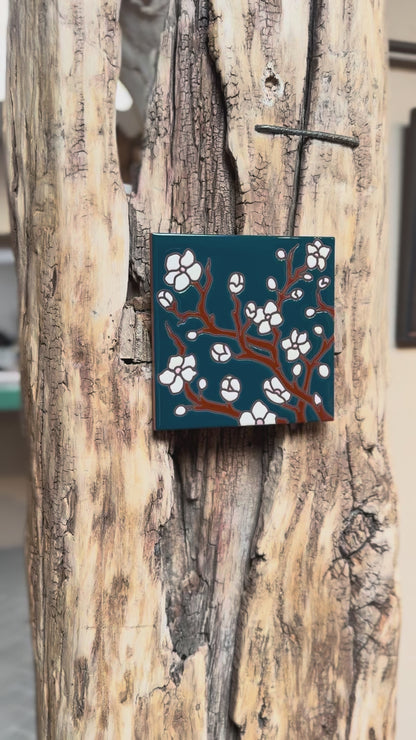 Cherry Blossoms Tile Art Trivet