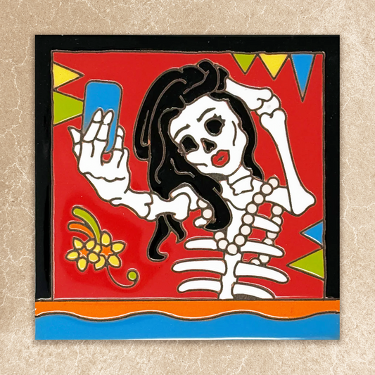 Day of the Dead Selfie Tile (8089), Earthtones Heritage Collection