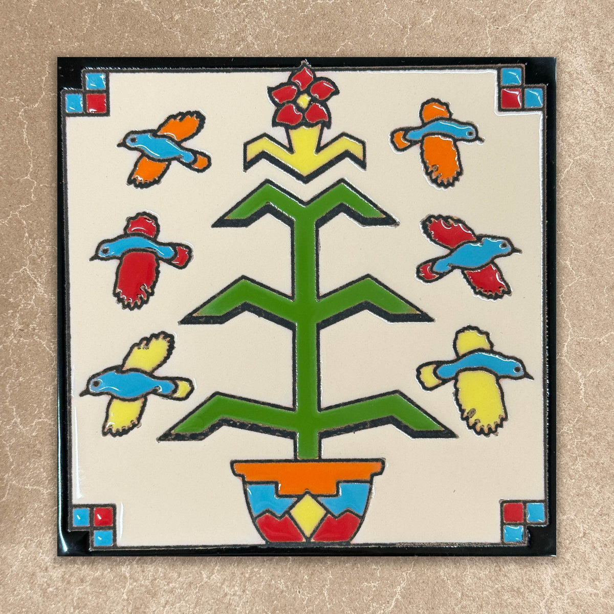 Southwest Tree of Life Tile (4713), Earthtones Heritage Collection