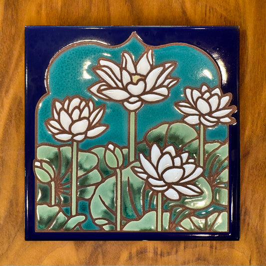 Lotus Field Tile Art Trivet