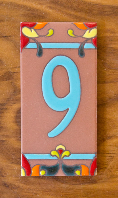 Talavera: Turquoise Individual 3x6 House Number Tiles and End Caps