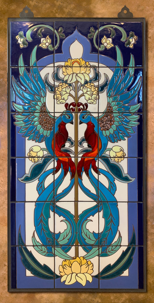 Arabesque Firebirds Fine Art Tile Mural