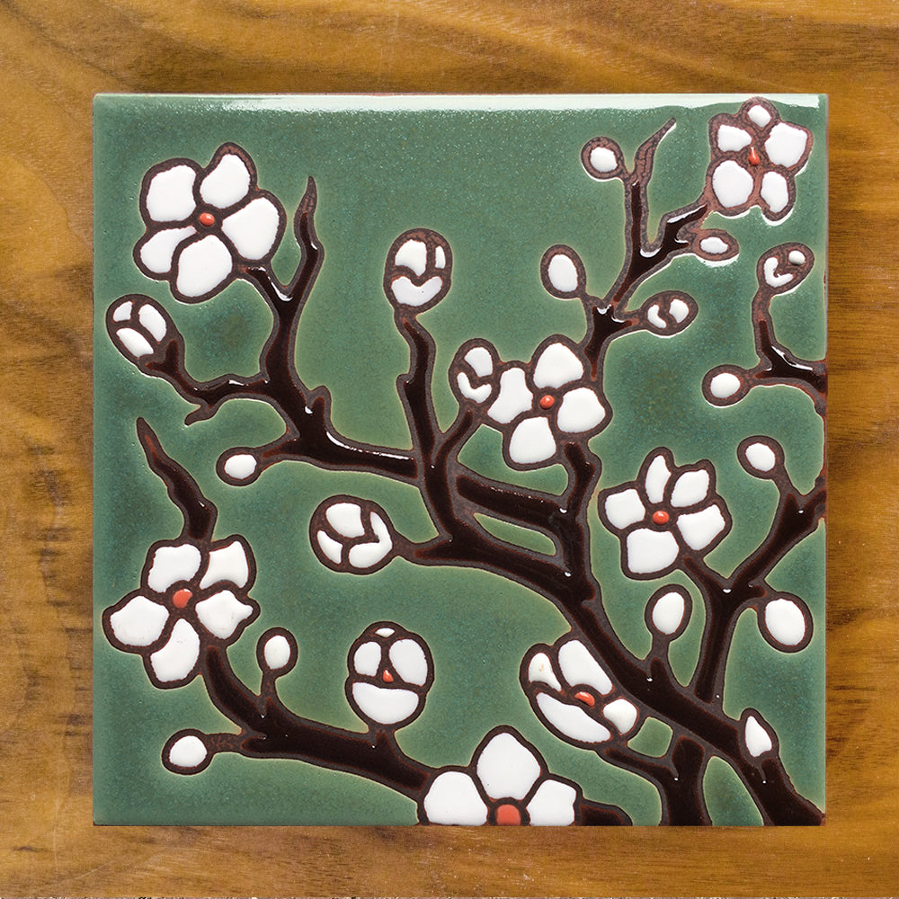 Cherry Blossoms Tile Art Trivet