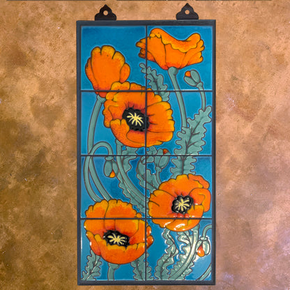 Left Poppies on Emerald