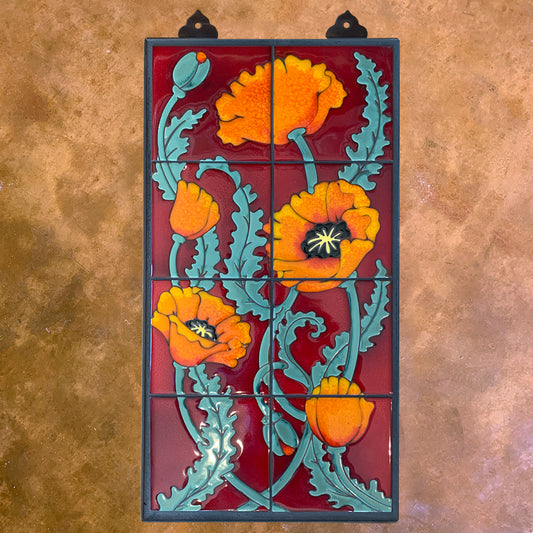Middle Poppies on Red