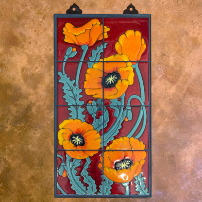Right Poppies on Red