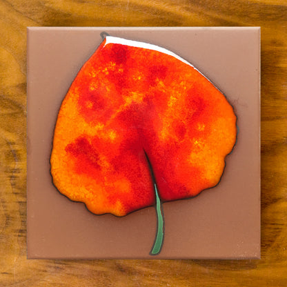 Aspen Leaf Tile Art Trivet