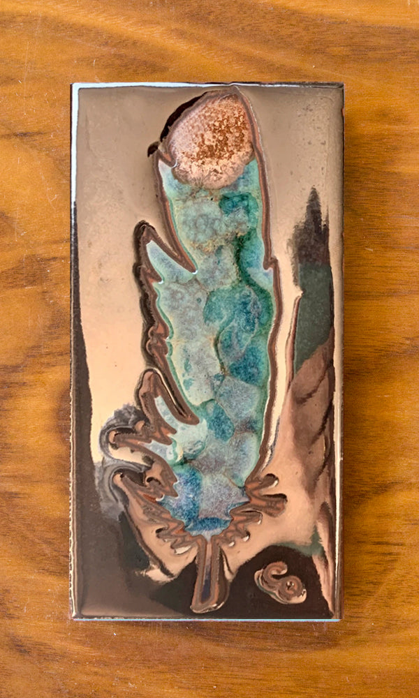 Watercolor Feather on Silver